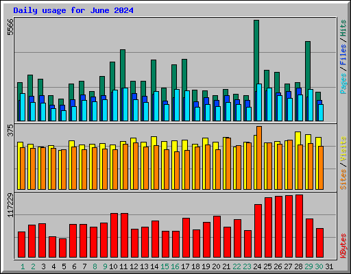 Daily usage for June 2024