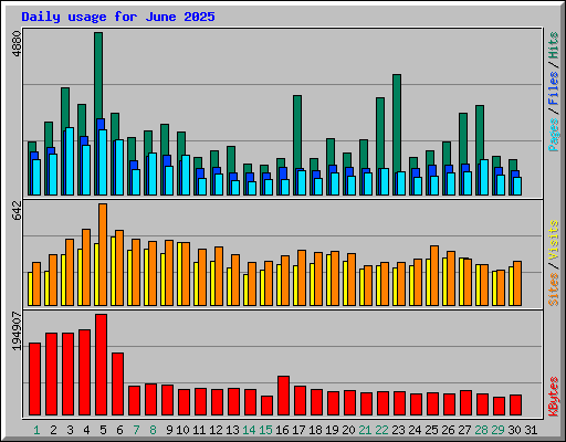 Daily usage for June 2025