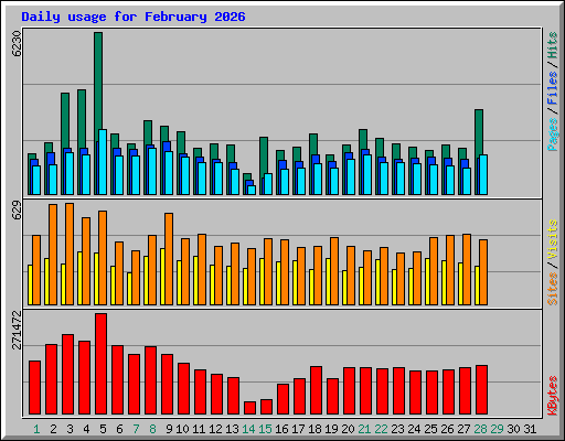 Daily usage for February 2026