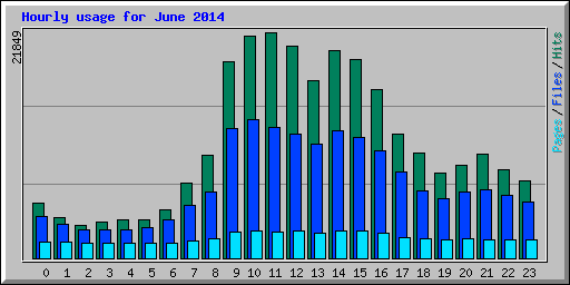 Hourly usage for June 2014