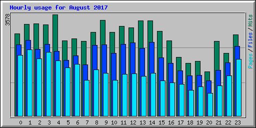 Hourly usage for August 2017