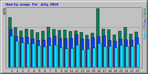 Hourly usage for July 2018