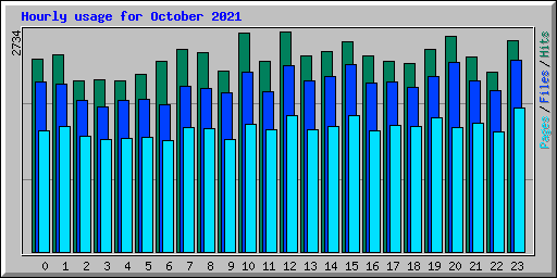 Hourly usage for October 2021