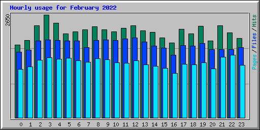Hourly usage for February 2022