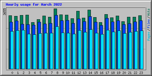 Hourly usage for March 2022