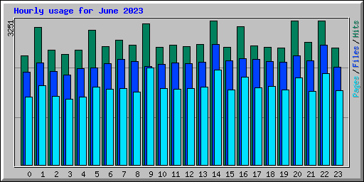 Hourly usage for June 2023