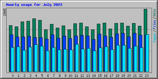 Hourly usage for July 2023