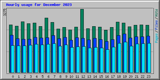 Hourly usage for December 2023