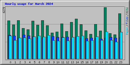 Hourly usage for March 2024