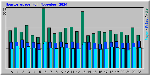 Hourly usage for November 2024